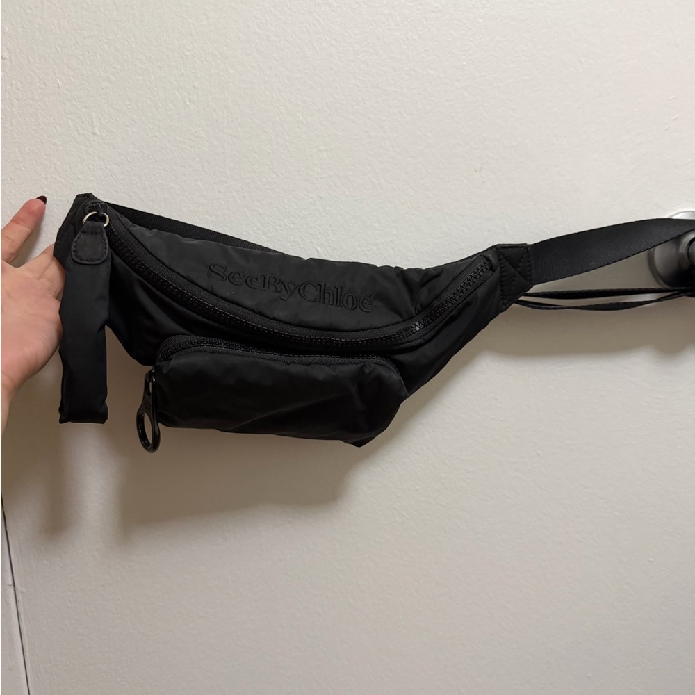 See by Chloé Black Nylon Logo Belt Bag / Fanny Pack - Picture 2 of 9